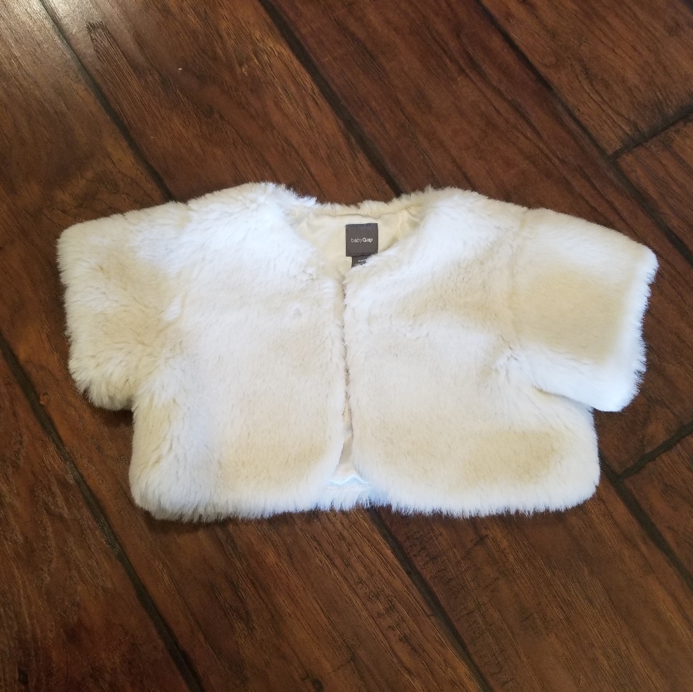 babyGap faux fur shrug